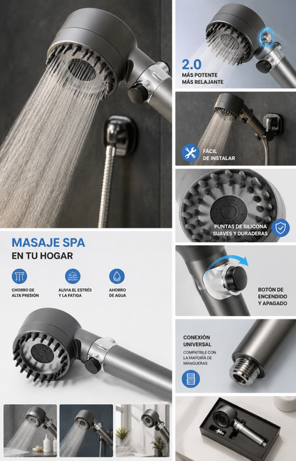 🔥 Cabezal Ducha Masajeadora Spa