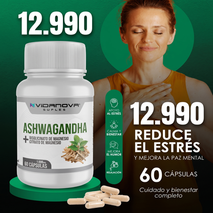 Ashwagandha + Magnesio 1000mg 60 CAPS