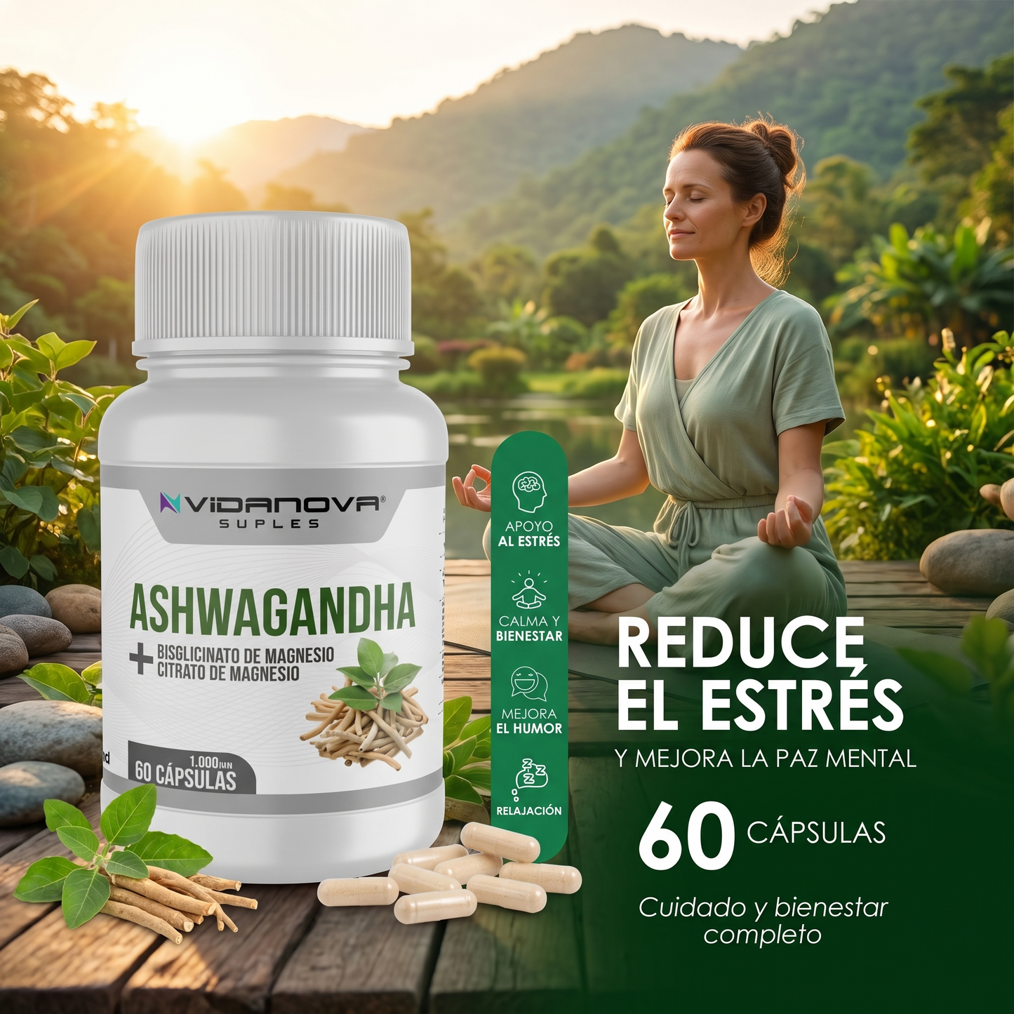 Ashwagandha + Magnesio 1000mg 60 CAPS